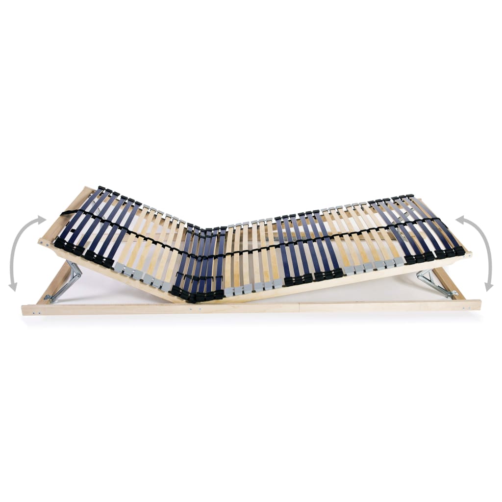 Slatted Bed Bases without Mattress 2 pcs with 42 Slats 80x200 cm