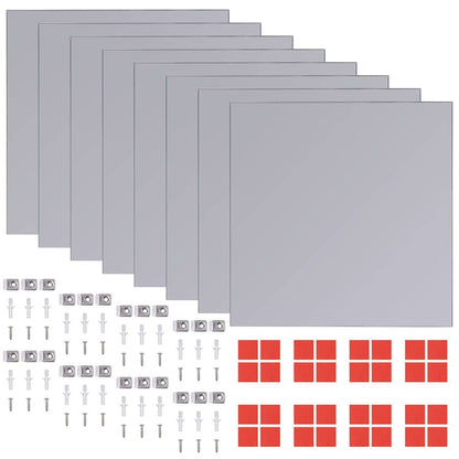 Frameless Mirror Tiles Glass 16 pcs 20,5 cm