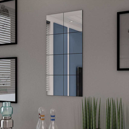 Frameless Mirror Tiles Glass 16 pcs 20,5 cm