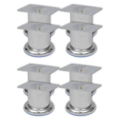 Sofa Legs 8 pcs Round Chrome 60 mm