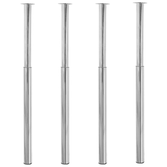 Telescopic Table Legs 4 pcs Chrome 710 mm-1100 mm