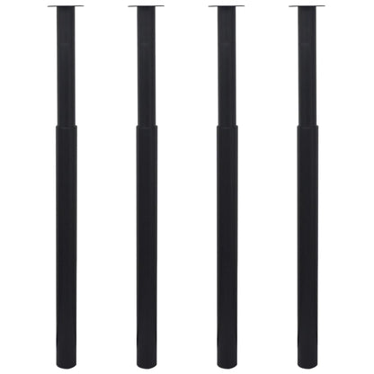Telescopic Table Legs 4 pcs Black 710 mm-1100 mm