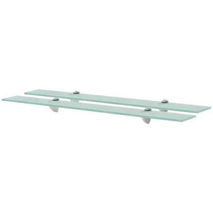 Floating Shelves 2 pcs Glass 80x10 cm 8 mm