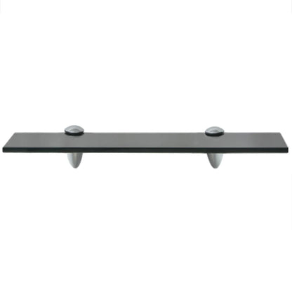 Floating Shelf | Set of 2 | Black | Tempered safety glass | 40x10 cm