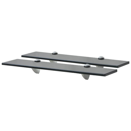 Floating Shelf | Set of 2 | Black | Toughened safety glass | Medium