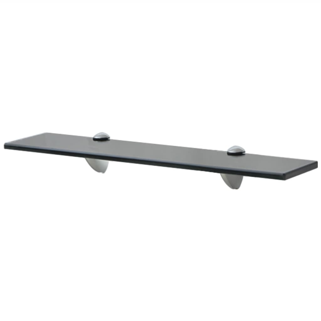 Floating Shelf | Set of 2 | Black | Toughened safety glass | Medium