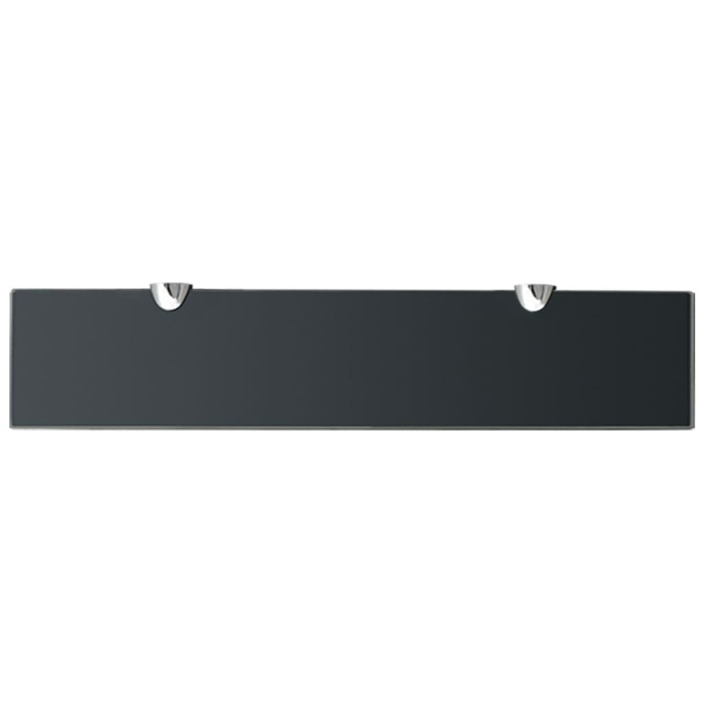 Floating Shelf | Set of 2 | Black | Toughened safety glass | Medium