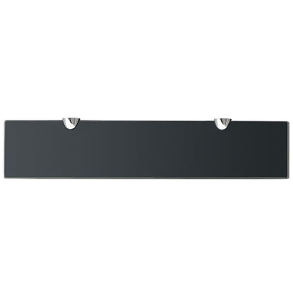 Floating Shelf | Set of 2 | Black | Toughened safety glass | Medium