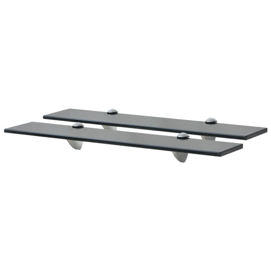 Floating Shelf | Set of 2 | Black | Tempered safety glass, zinc alloy