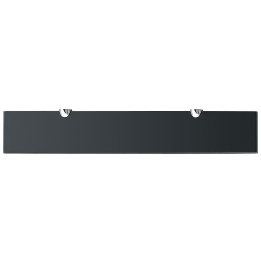 Floating Shelf | Set of 2 | Black | Tempered safety glass, zinc alloy