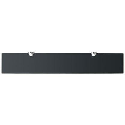 Floating Shelf | Set of 2 | Black | Tempered safety glass, zinc alloy