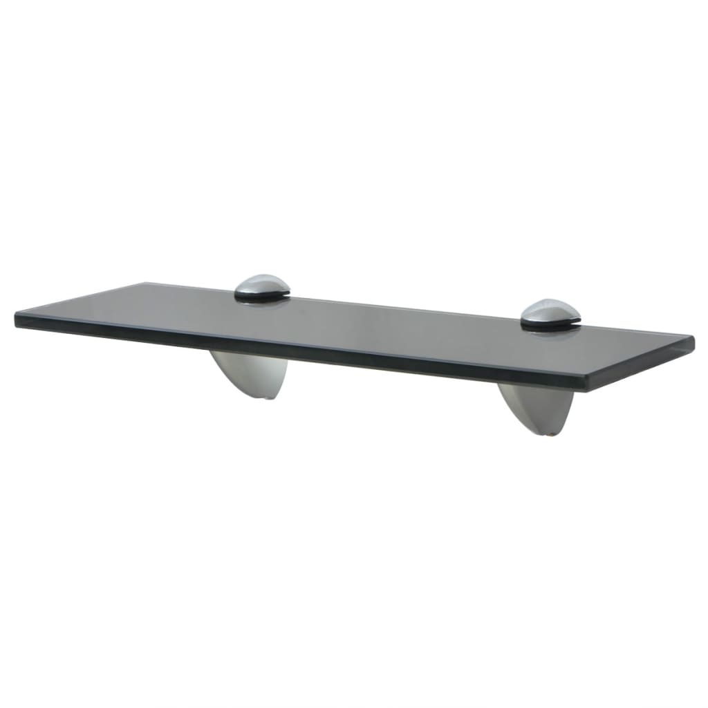 Floating Shelf | Set of 2 | Black | Tempered Safety Glass | 30x20 cm