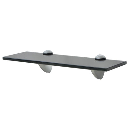 Floating Shelf | Set of 2 | Black | Tempered Safety Glass | 30x20 cm