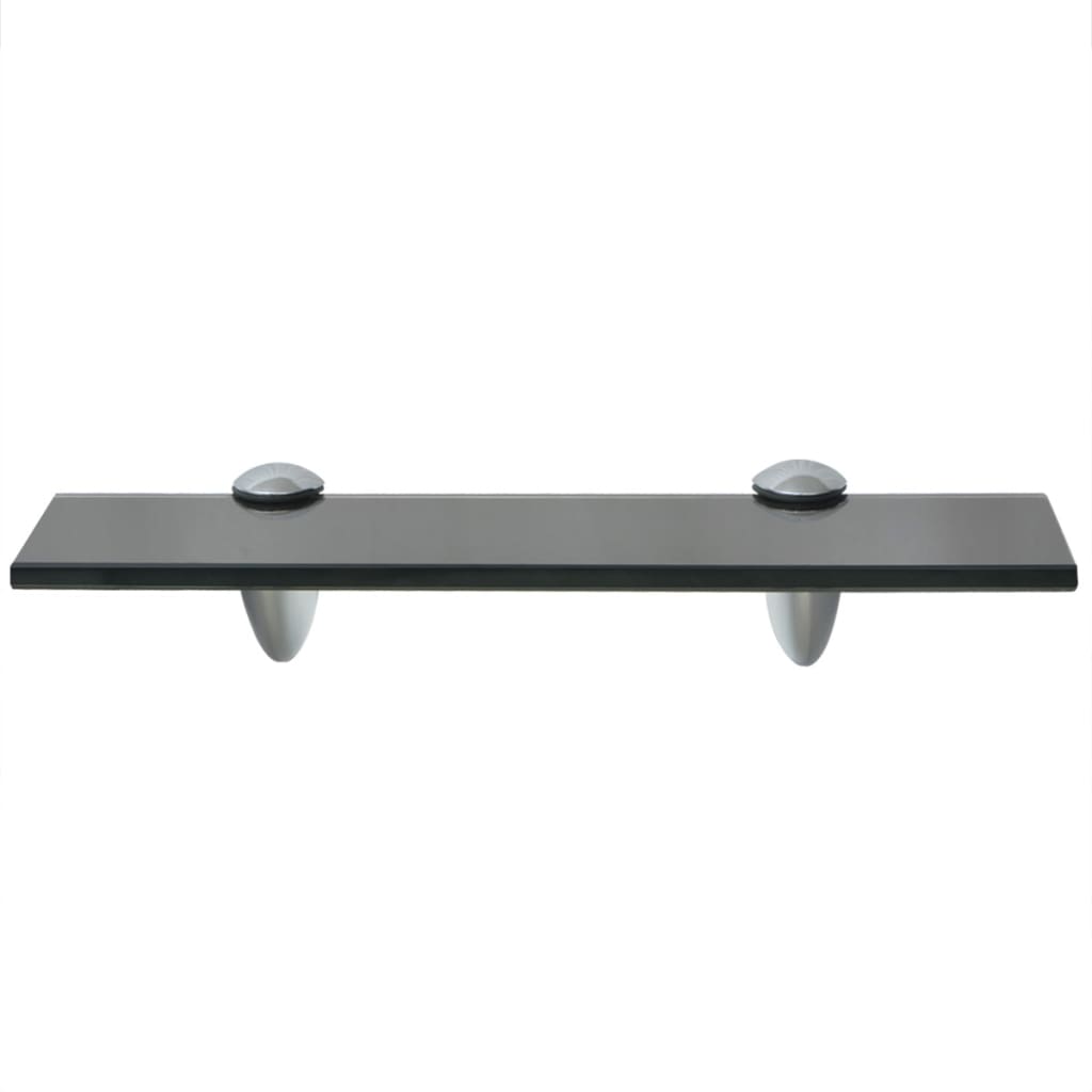 Floating Shelf | Set of 2 | Black | Tempered Safety Glass | 30x20 cm