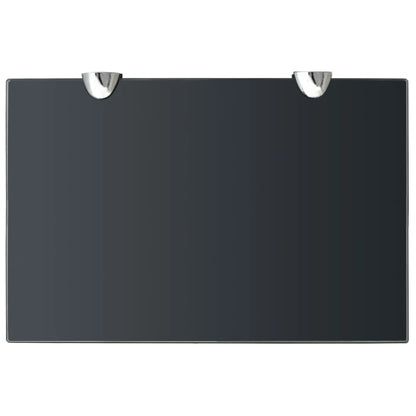 Floating Shelf | Set of 2 | Black | Tempered Safety Glass | 30x20 cm