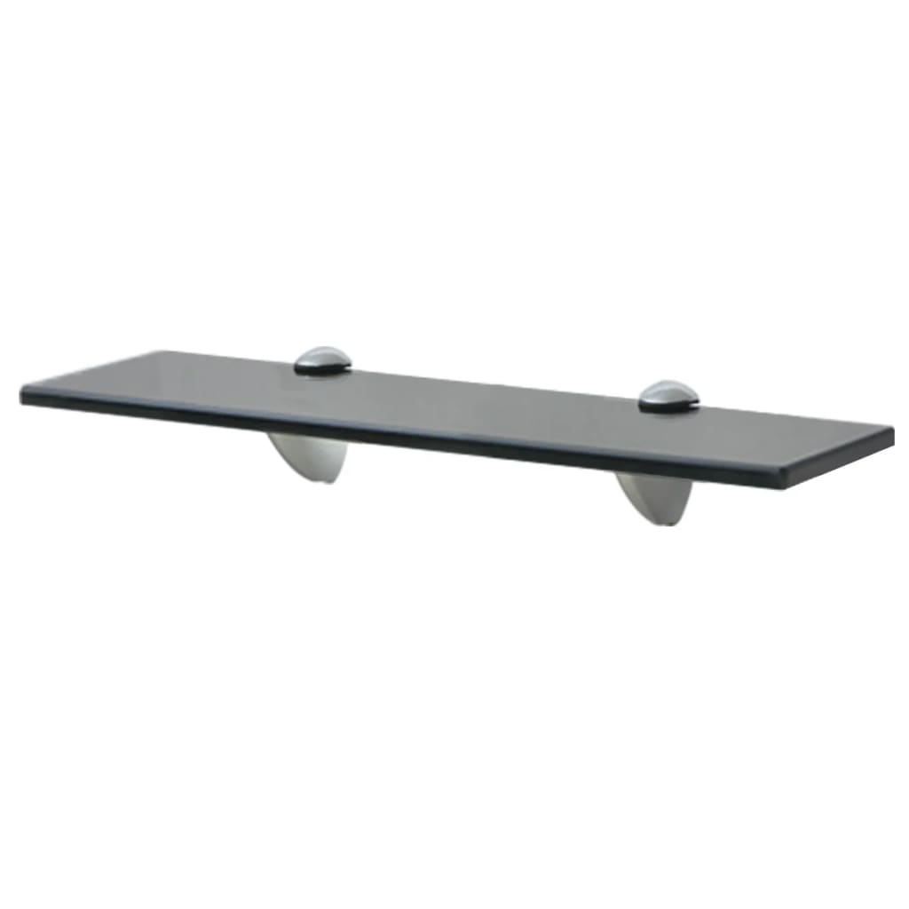 Floating Shelf | Set of 2 | Black | Tempered safety glass | 40x20cm 8mm