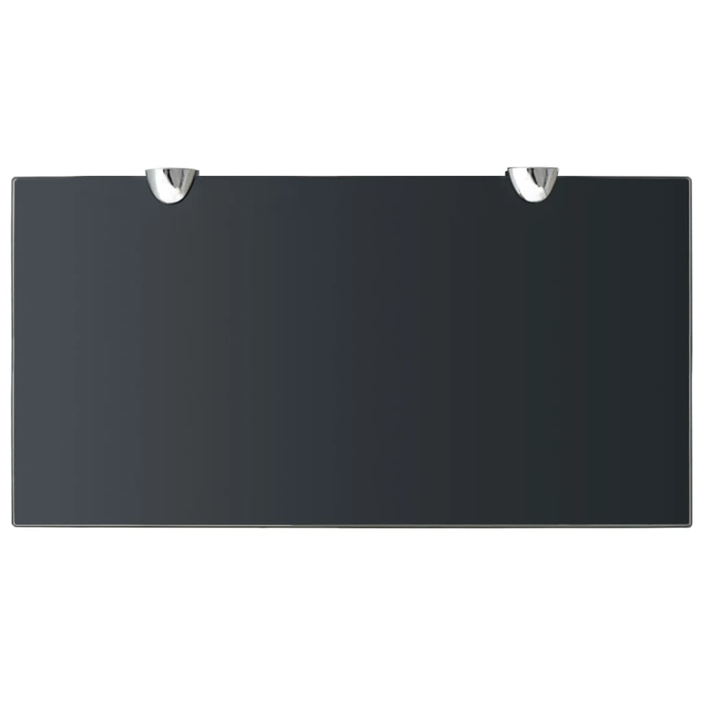 Floating Shelf | Set of 2 | Black | Tempered safety glass | 40x20cm 8mm