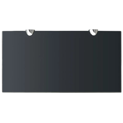 Floating Shelf | Set of 2 | Black | Tempered safety glass | 40x20cm 8mm