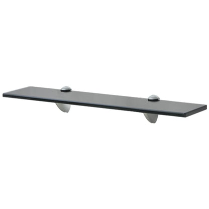Floating Shelf | Set of 2 | Black | Tempered safety glass | 50x20cm