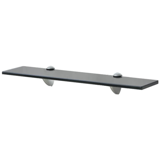 Floating Shelf | Set of 2 | Black | Tempered safety glass | 50x20cm