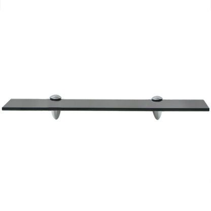 Floating Shelf | Set of 2 | Black | Tempered safety glass | 50x20cm