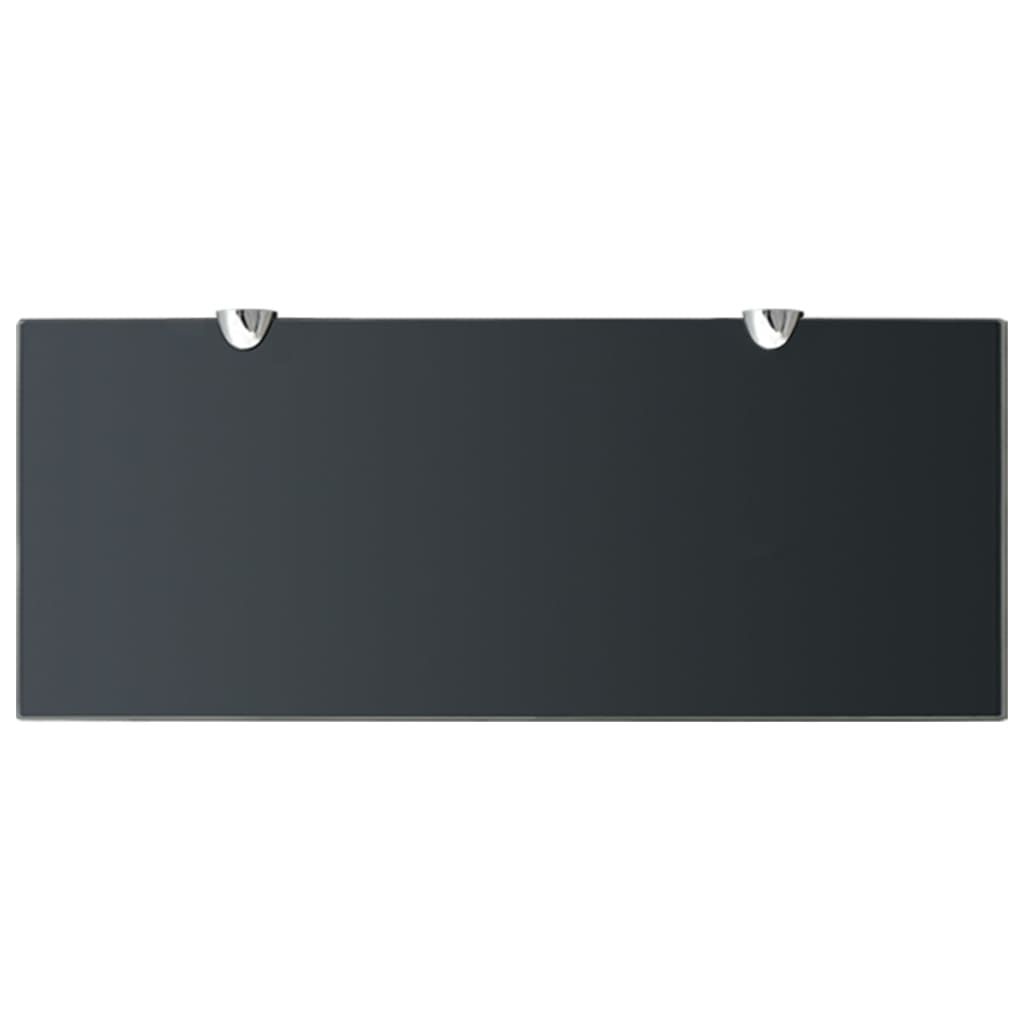 Floating Shelf | Set of 2 | Black | Tempered safety glass | 50x20cm