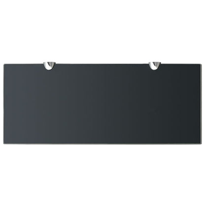 Floating Shelf | Set of 2 | Black | Tempered safety glass | 50x20cm