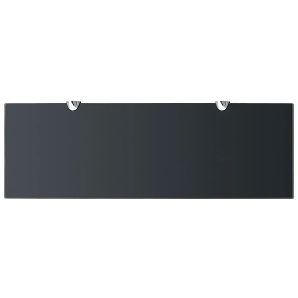 Floating Shelf | Set of 2 | Black | Tempered safety glass, Zinc alloy
