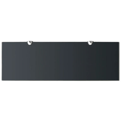 Floating Shelf | Set of 2 | Black | Tempered safety glass, Zinc alloy
