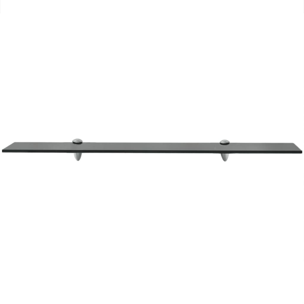Floating Shelf | Set of 2 | Black | Tempered safety glass, Zinc alloy