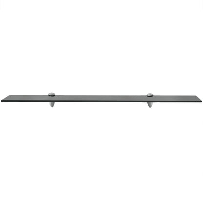 Floating Shelf | Set of 2 | Black | Tempered safety glass, Zinc alloy