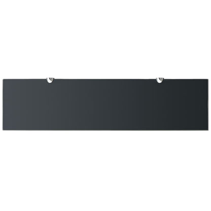 Floating Shelf | Set of 2 | Black | Tempered safety glass, Zinc alloy