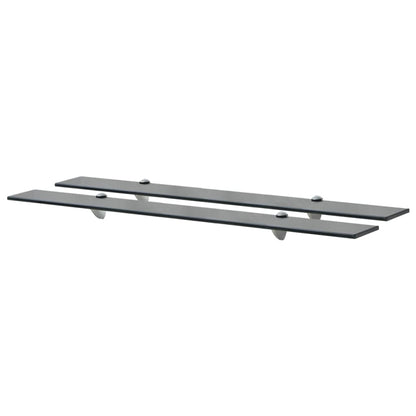 Floating Shelf | Set of 2 | Black | Tempered safety glass | Medium