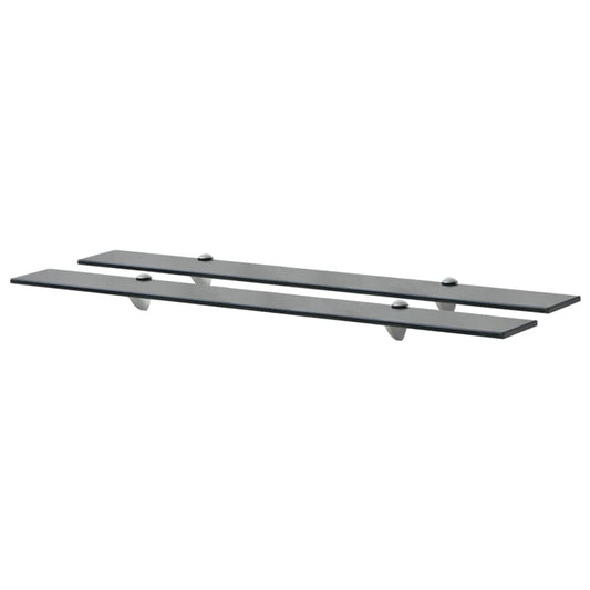 Floating Shelf | Set of 2 | Black | Tempered safety glass | Medium