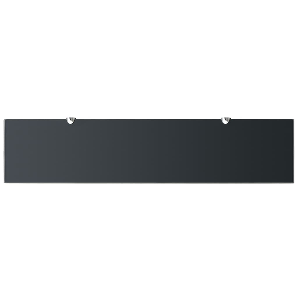 Floating Shelf | Set of 2 | Black | Tempered safety glass | Medium