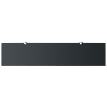 Floating Shelf | Set of 2 | Black | Tempered safety glass | Medium