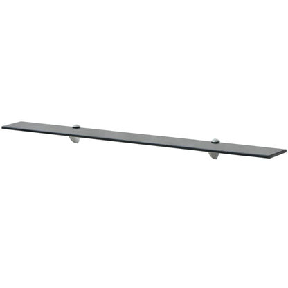 Floating Shelf | Set of 2 | Black | Tempered safety glass | 100x20 cm