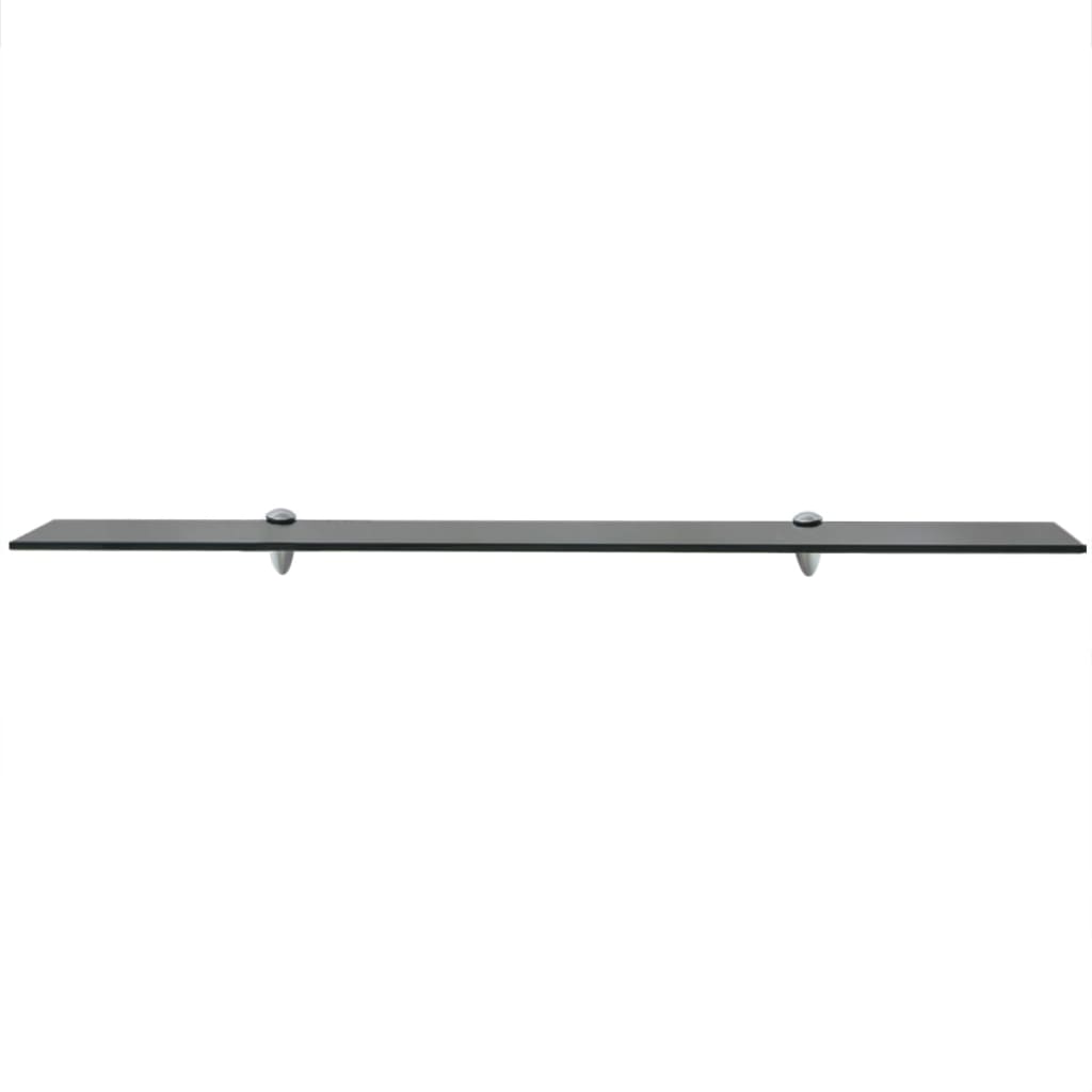Floating Shelf | Set of 2 | Black | Tempered safety glass | 100x20 cm
