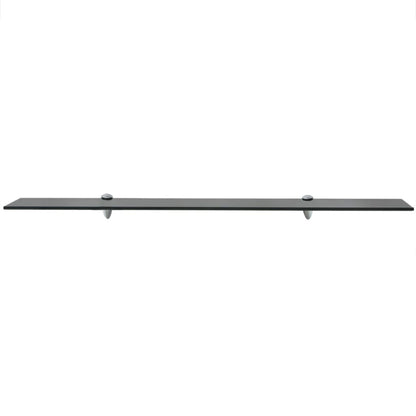 Floating Shelf | Set of 2 | Black | Tempered safety glass | 100x20 cm