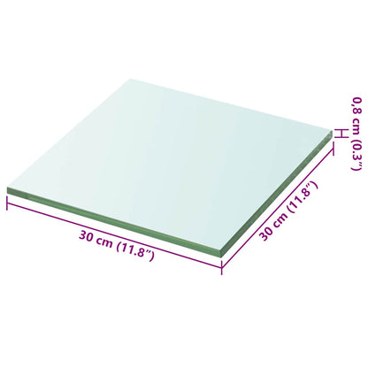 Shelves 2 pcs Panel Glass Clear 30x30 cm