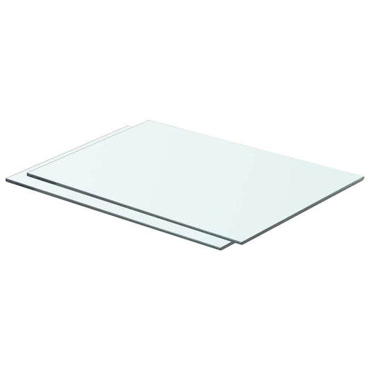 Shelves 2 pcs Panel Glass Clear 50x30 cm