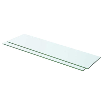 Shelves 2 pcs Panel Glass Clear 60x12 cm