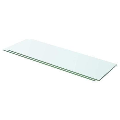 Shelves 2 pcs Panel Glass Clear 60x15 cm