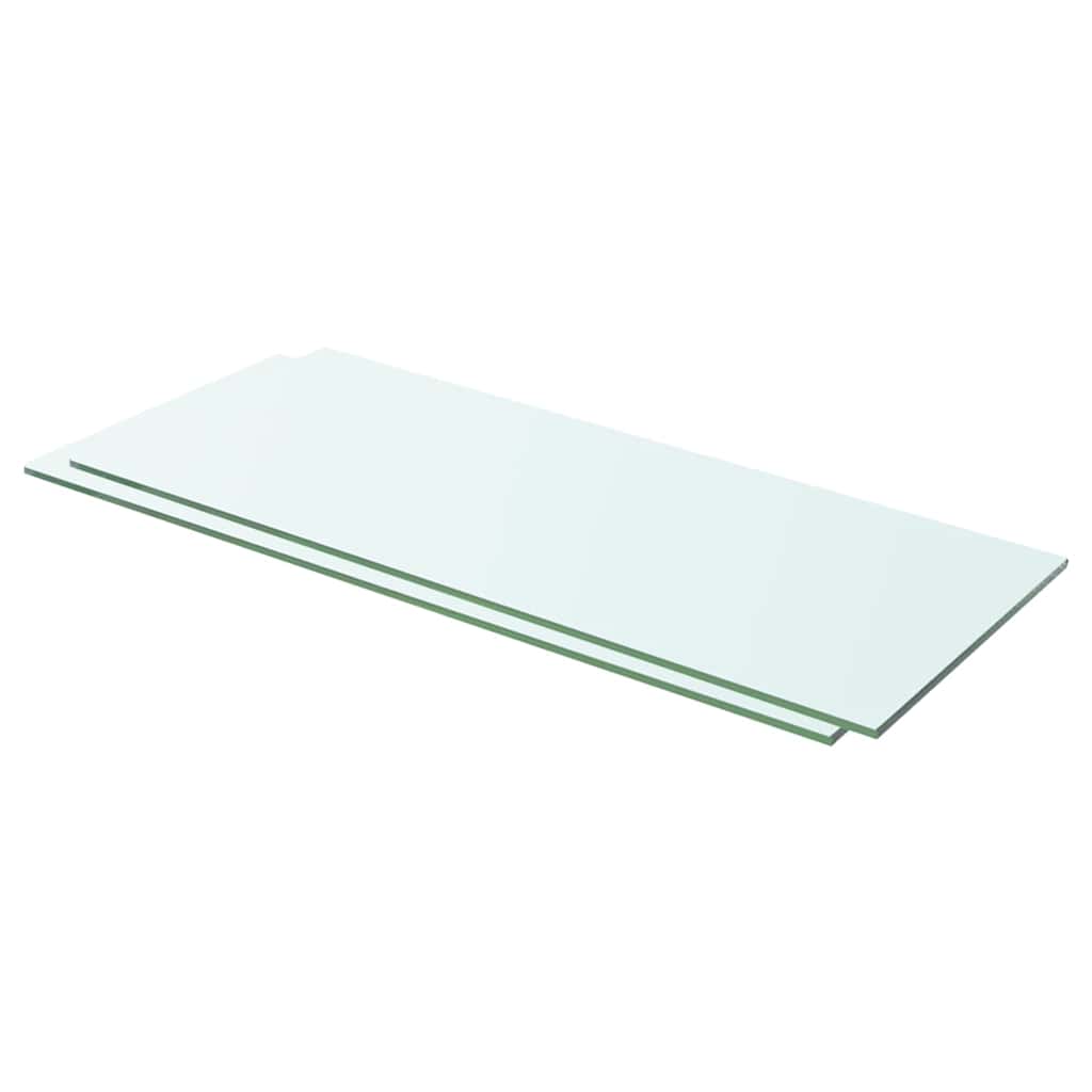 Shelves 2 pcs Panel Glass Clear 60x20 cm