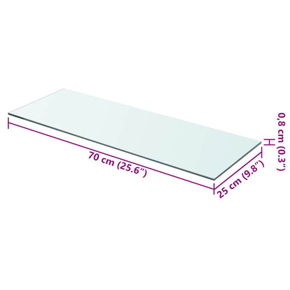Shelves 2 pcs Panel Glass Clear 70x25 cm