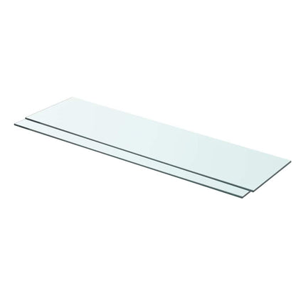 Shelves 2 pcs Panel Glass Clear 80x20 cm