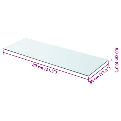 Shelves 2 pcs Panel Glass Clear 80x30 cm