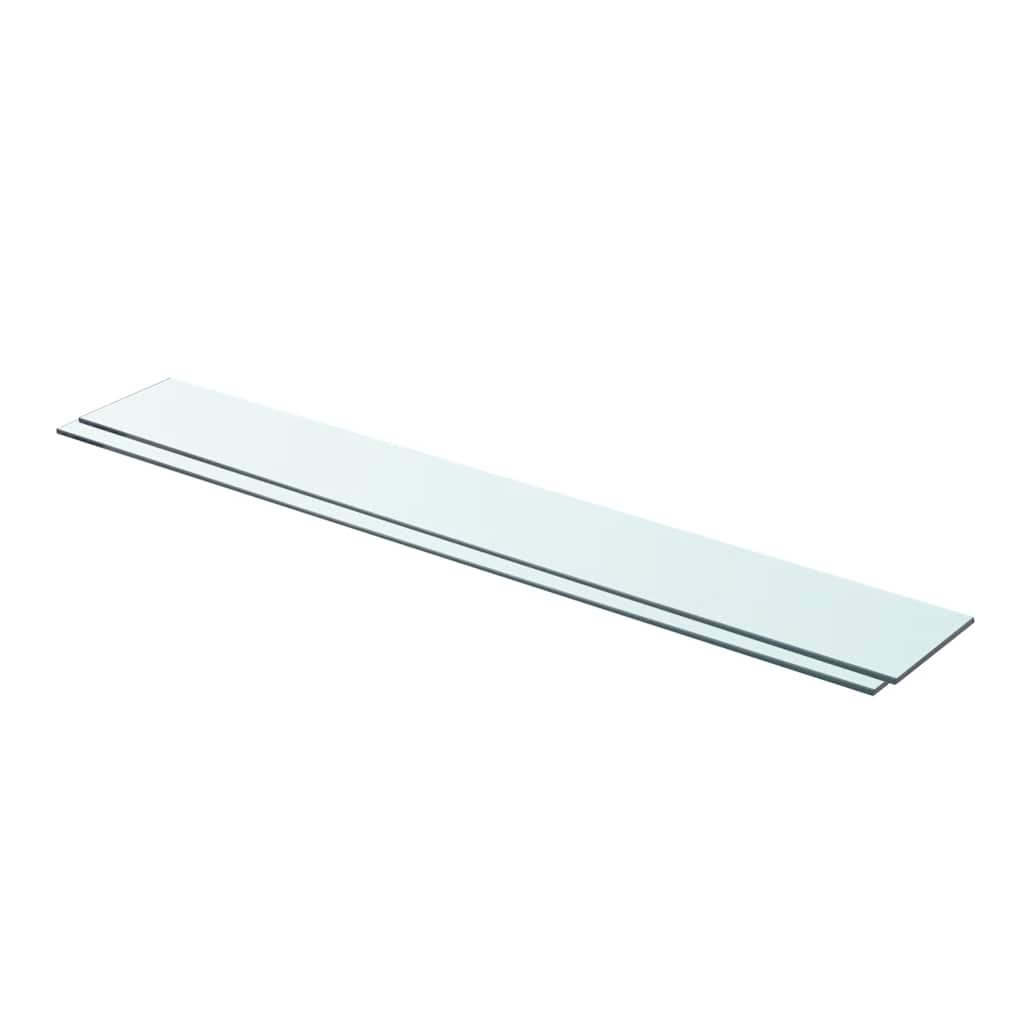 Shelves 2 pcs Panel Glass Clear 90x12 cm