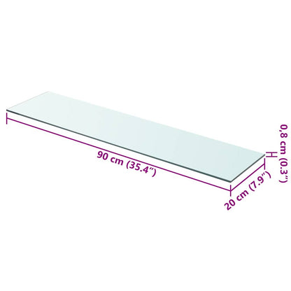 Shelves 2 pcs Panel Glass Clear 90x20 cm