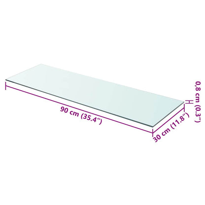 Shelves 2 pcs Panel Glass Clear 90x30 cm
